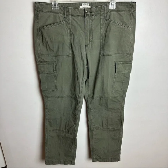 LL Bean Favorite Fit Comfort Stretch Pants Mid-Rise Cargo Women's 16P Petite - Picture 9 of 9